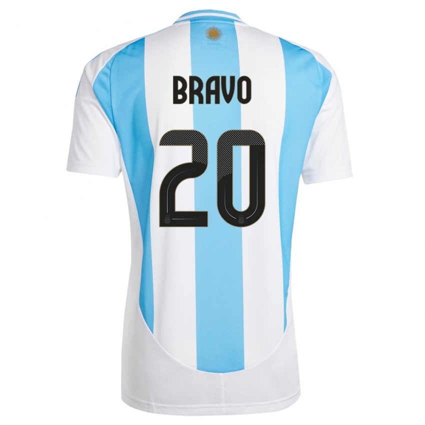 Niño Camiseta Argentina Ruth Bravo #20 Blanco Azul 1ª Equipación 24-26 La Camisa Perú