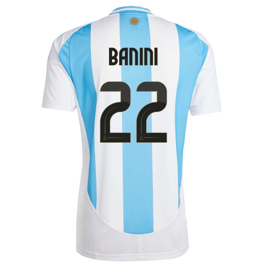 Niño Camiseta Argentina Estefania Banini #22 Blanco Azul 1ª Equipación 24-26 La Camisa Perú