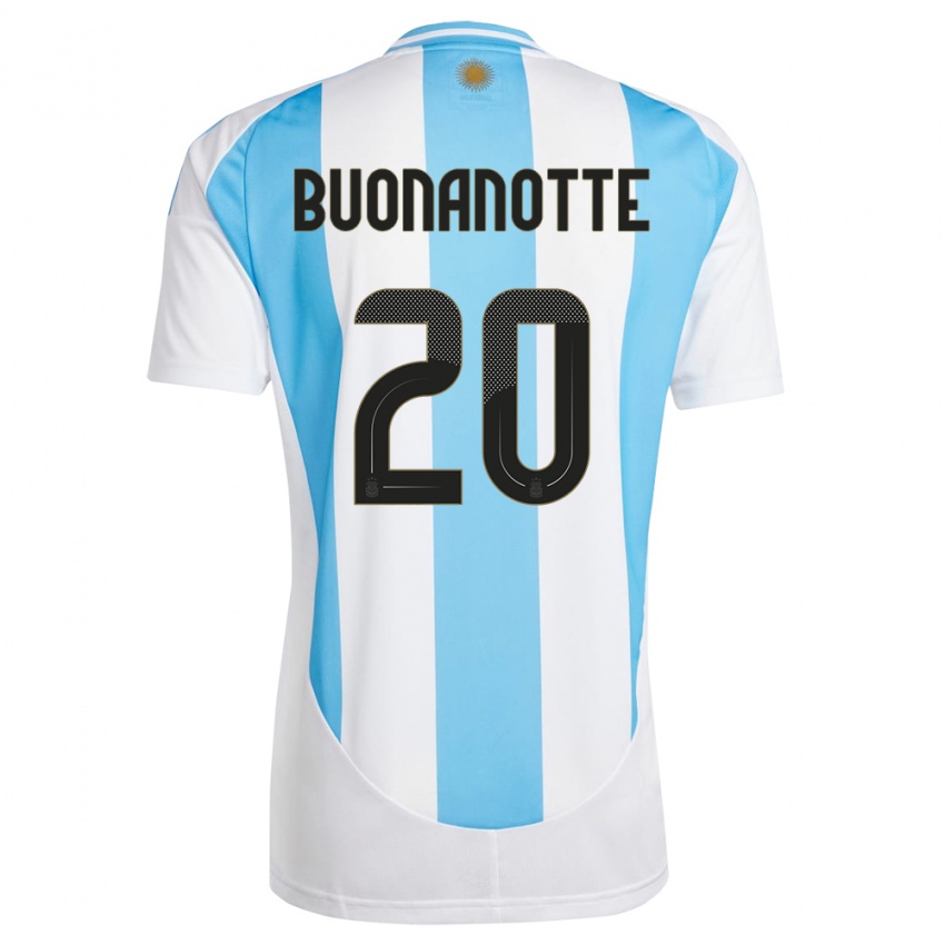 Niño Camiseta Argentina Facundo Buonanotte #20 Blanco Azul 1ª Equipación 24-26 La Camisa Perú