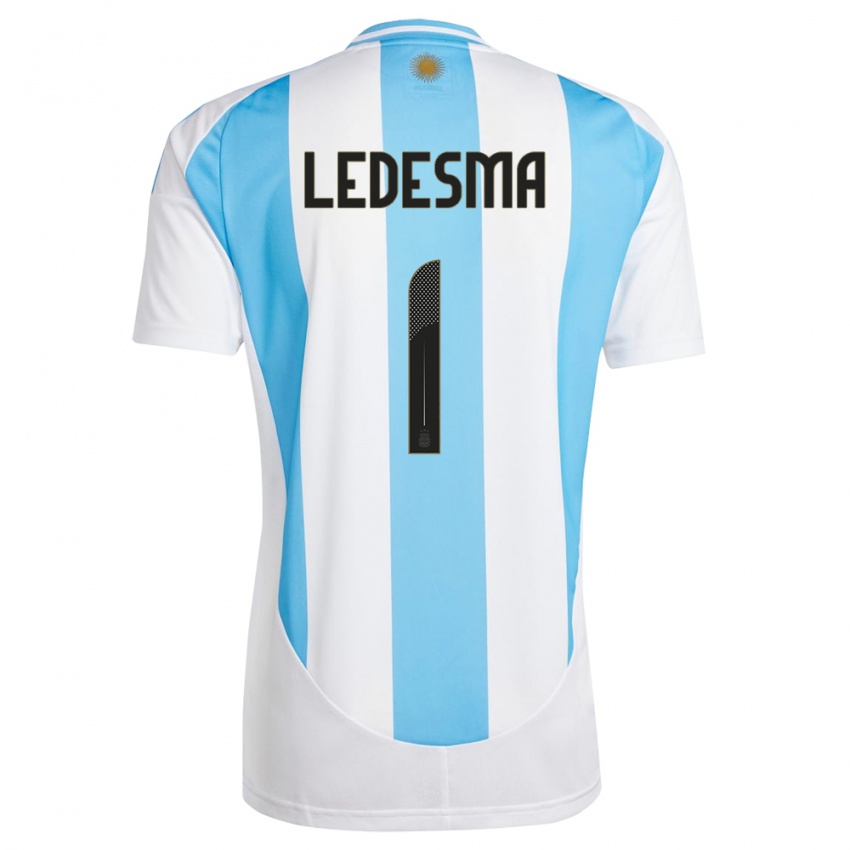 Niño Camiseta Argentina Jeremias Ledesma #1 Blanco Azul 1ª Equipación 24-26 La Camisa Perú