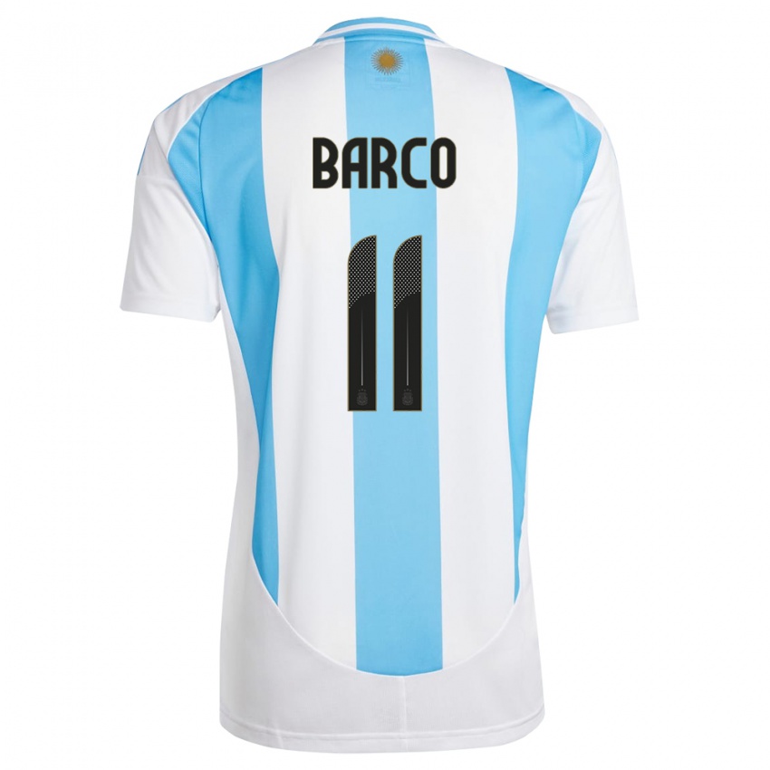 Niño Camiseta Argentina Ezequiel Barco #11 Blanco Azul 1ª Equipación 24-26 La Camisa Perú