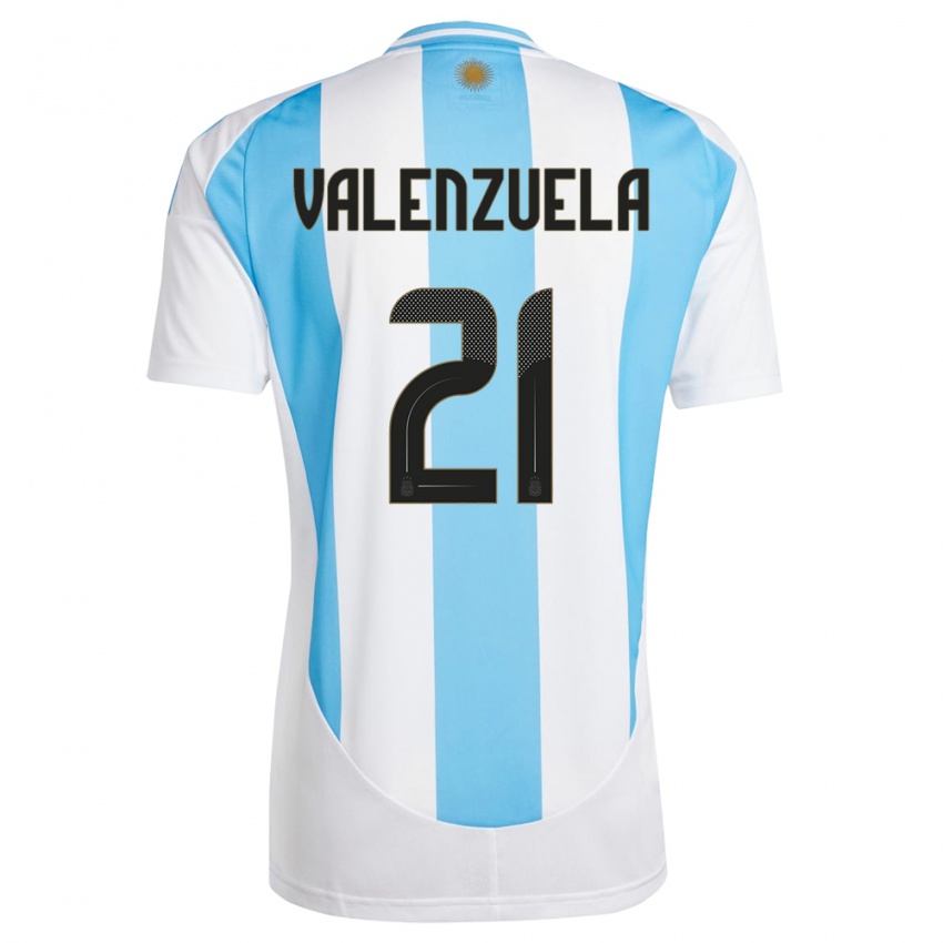 Niño Camiseta Argentina Fernando Valenzuela #21 Blanco Azul 1ª Equipación 24-26 La Camisa Perú