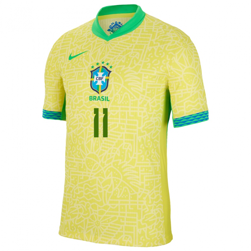 Niño Camiseta Brasil Raphinha #11 Amarillo 1ª Equipación 24-26 La Camisa Perú