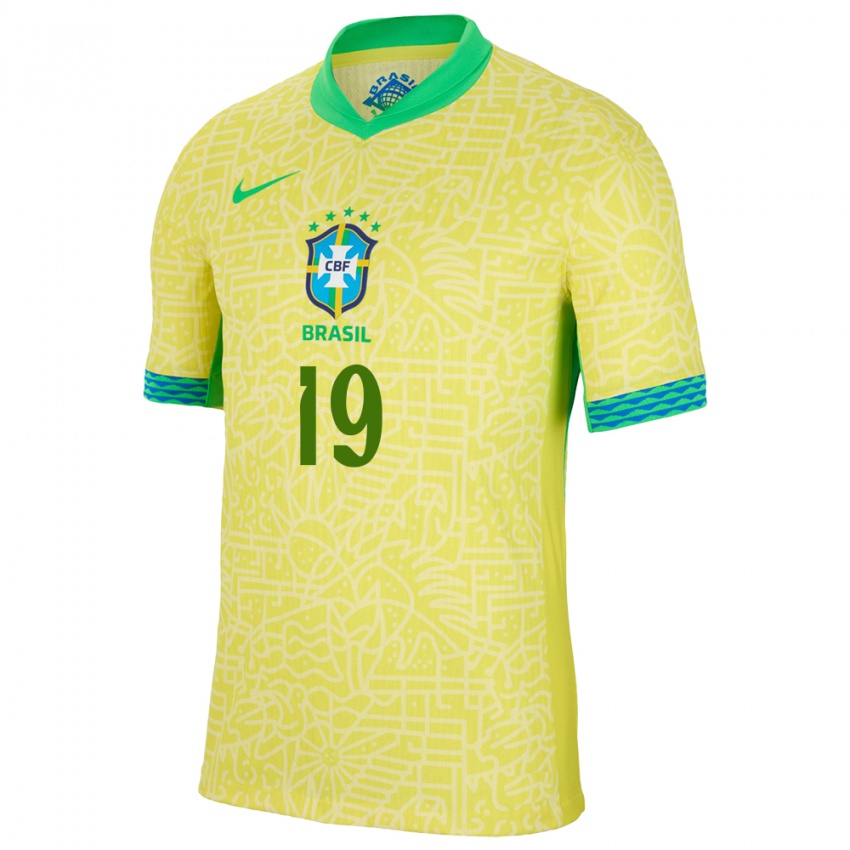 Niño Camiseta Brasil Felipe Lima #19 Amarillo 1ª Equipación 24-26 La Camisa Perú