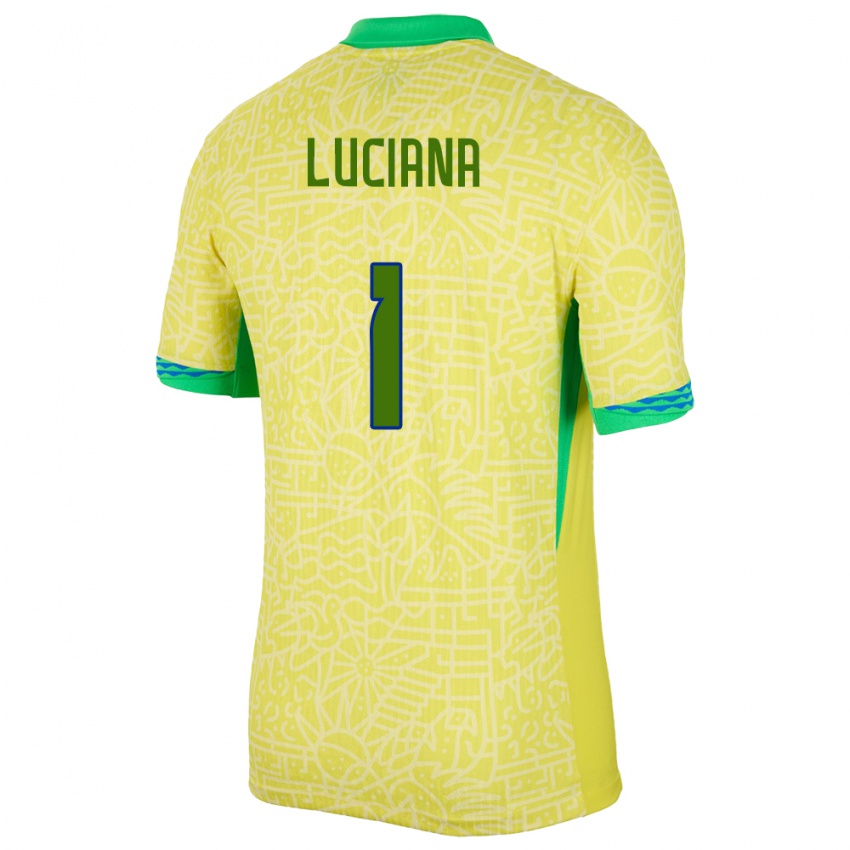 Niño Camiseta Brasil Luciana #1 Amarillo 1ª Equipación 24-26 La Camisa Perú