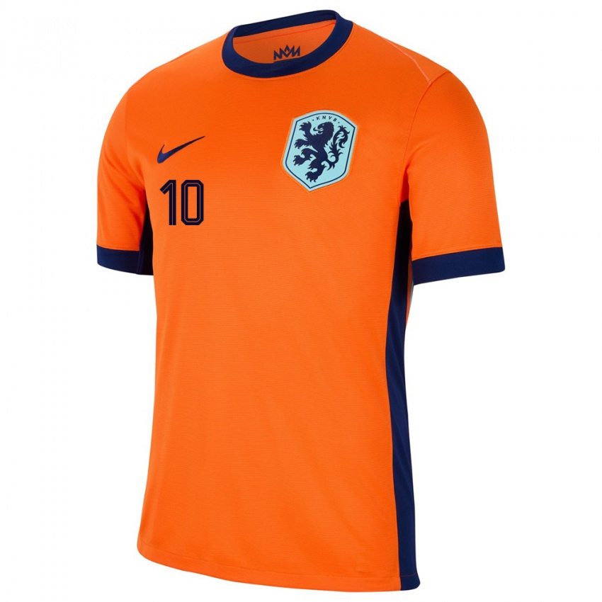 Niño Camiseta Países Bajos Nadine Noordam #10 Naranja 1ª Equipación 24-26 La Camisa Perú