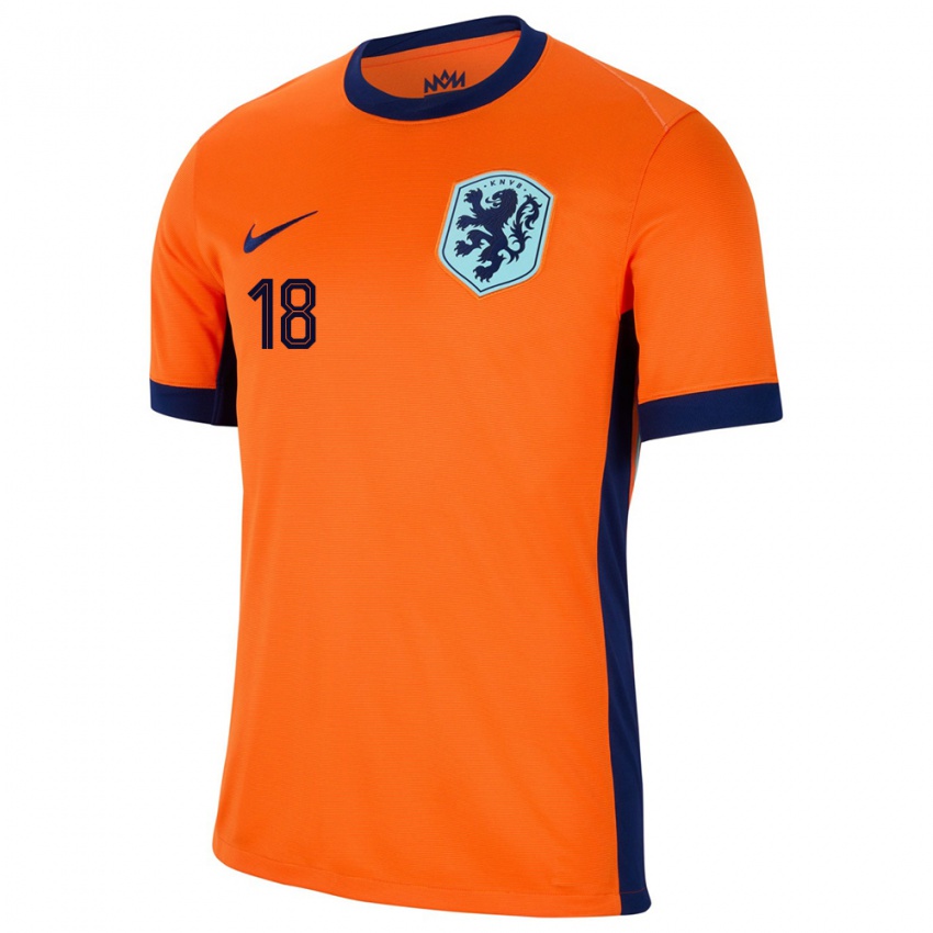 Niño Camiseta Países Bajos Rav Van Den Berg #18 Naranja 1ª Equipación 24-26 La Camisa Perú