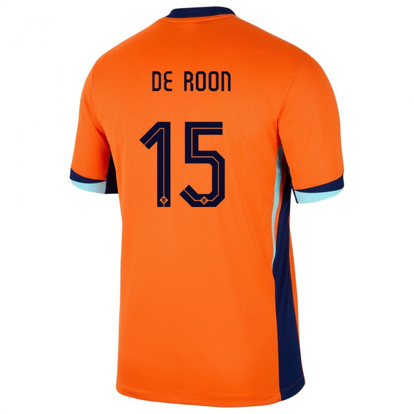 Niño Camiseta Países Bajos Marten De Roon #15 Naranja 1ª Equipación 24-26 La Camisa Perú