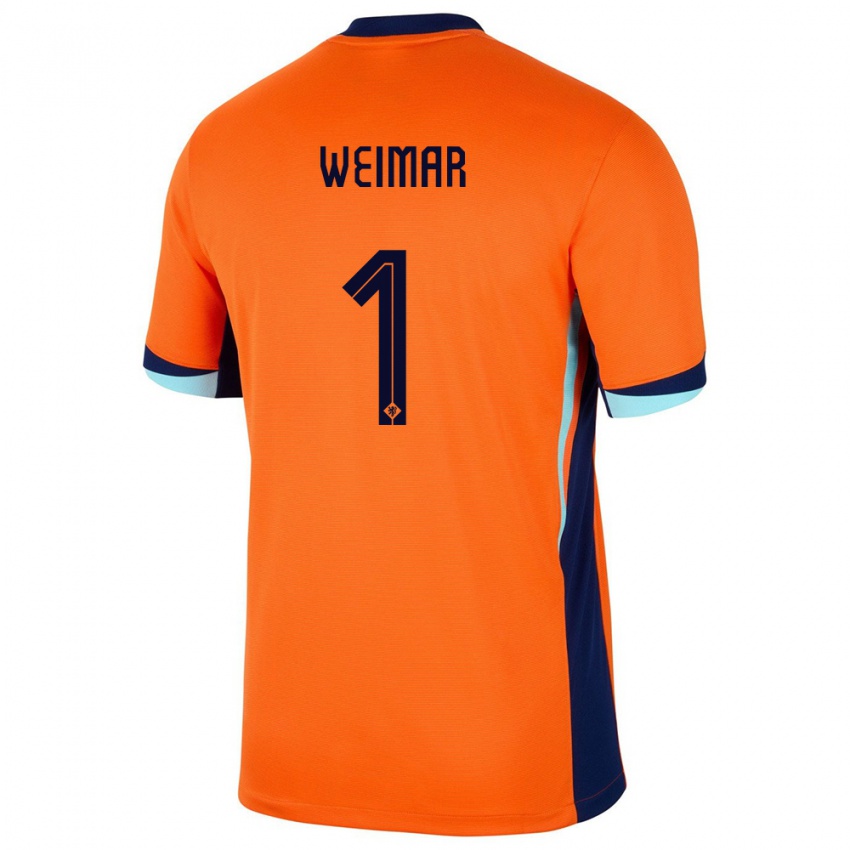 Niño Camiseta Países Bajos Jacintha Weimar #1 Naranja 1ª Equipación 24-26 La Camisa Perú