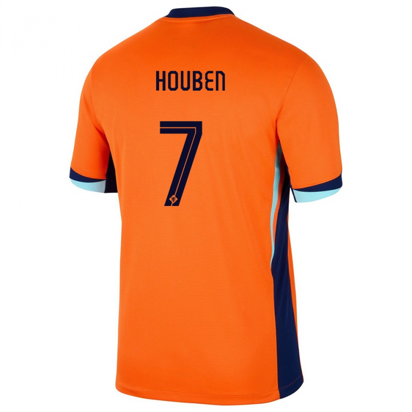 Niño Camiseta Países Bajos Iggy Houben #7 Naranja 1ª Equipación 24-26 La Camisa Perú