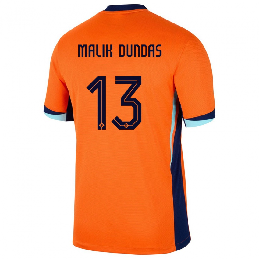 Niño Camiseta Países Bajos Noa Malik Dundas #13 Naranja 1ª Equipación 24-26 La Camisa Perú