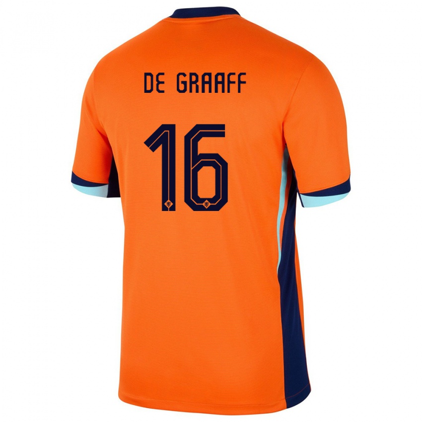 Niño Camiseta Países Bajos Tom De Graaff #16 Naranja 1ª Equipación 24-26 La Camisa Perú