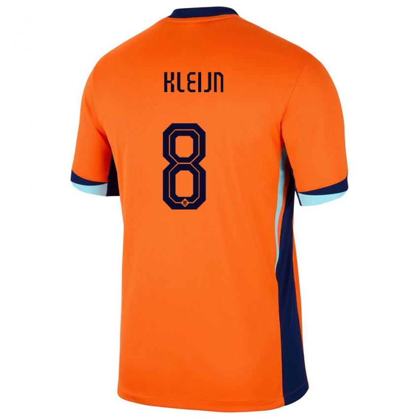 Niño Camiseta Países Bajos Mike Kleijn #8 Naranja 1ª Equipación 24-26 La Camisa Perú