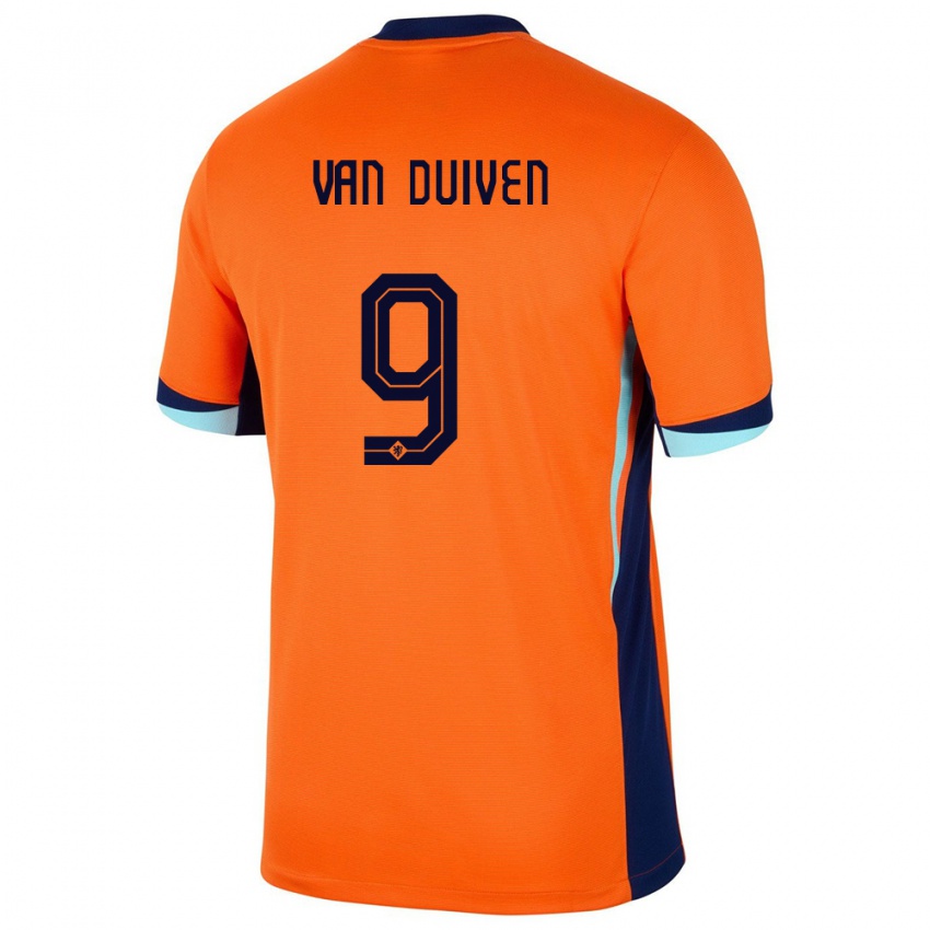 Niño Camiseta Países Bajos Jason Van Duiven #9 Naranja 1ª Equipación 24-26 La Camisa Perú