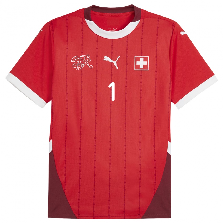 Niño Camiseta Suiza Marvin Hubel #1 Rojo 1ª Equipación 24-26 La Camisa Perú