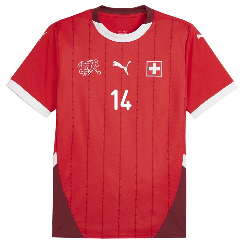 Niño Camiseta Suiza Federico Crescenti #14 Rojo 1ª Equipación 24-26 La Camisa Perú