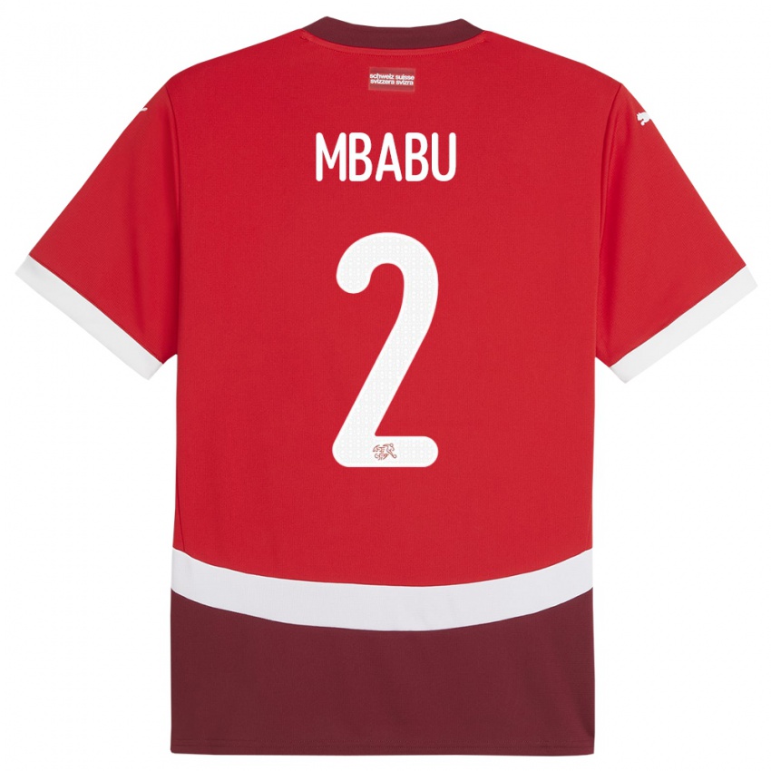 Niño Camiseta Suiza Kevin Mbabu #2 Rojo 1ª Equipación 24-26 La Camisa Perú