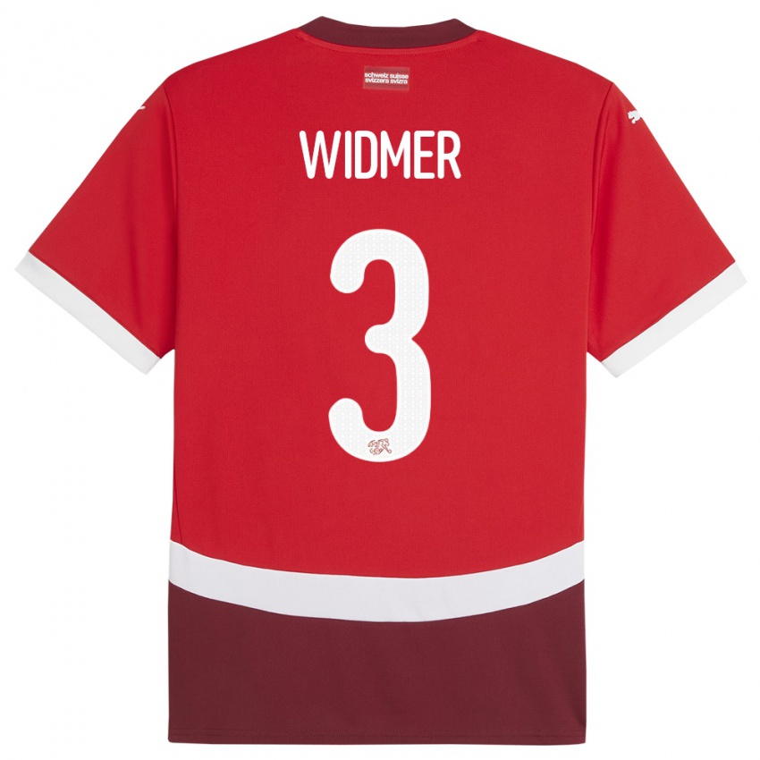 Niño Camiseta Suiza Silvan Widmer #3 Rojo 1ª Equipación 24-26 La Camisa Perú