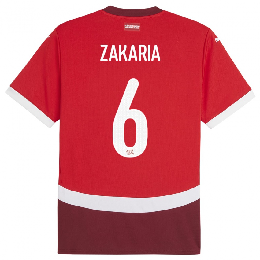 Niño Camiseta Suiza Denis Zakaria #6 Rojo 1ª Equipación 24-26 La Camisa Perú