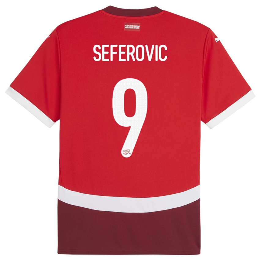 Niño Camiseta Suiza Haris Seferovic #9 Rojo 1ª Equipación 24-26 La Camisa Perú