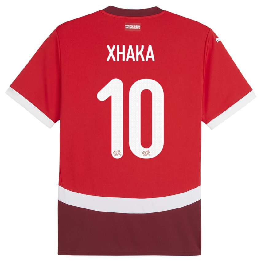 Niño Camiseta Suiza Granit Xhaka #10 Rojo 1ª Equipación 24-26 La Camisa Perú