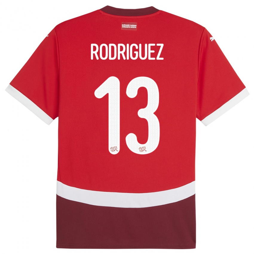 Niño Camiseta Suiza Ricardo Rodriguez #13 Rojo 1ª Equipación 24-26 La Camisa Perú