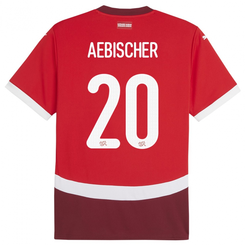 Niño Camiseta Suiza Michel Aebischer #20 Rojo 1ª Equipación 24-26 La Camisa Perú