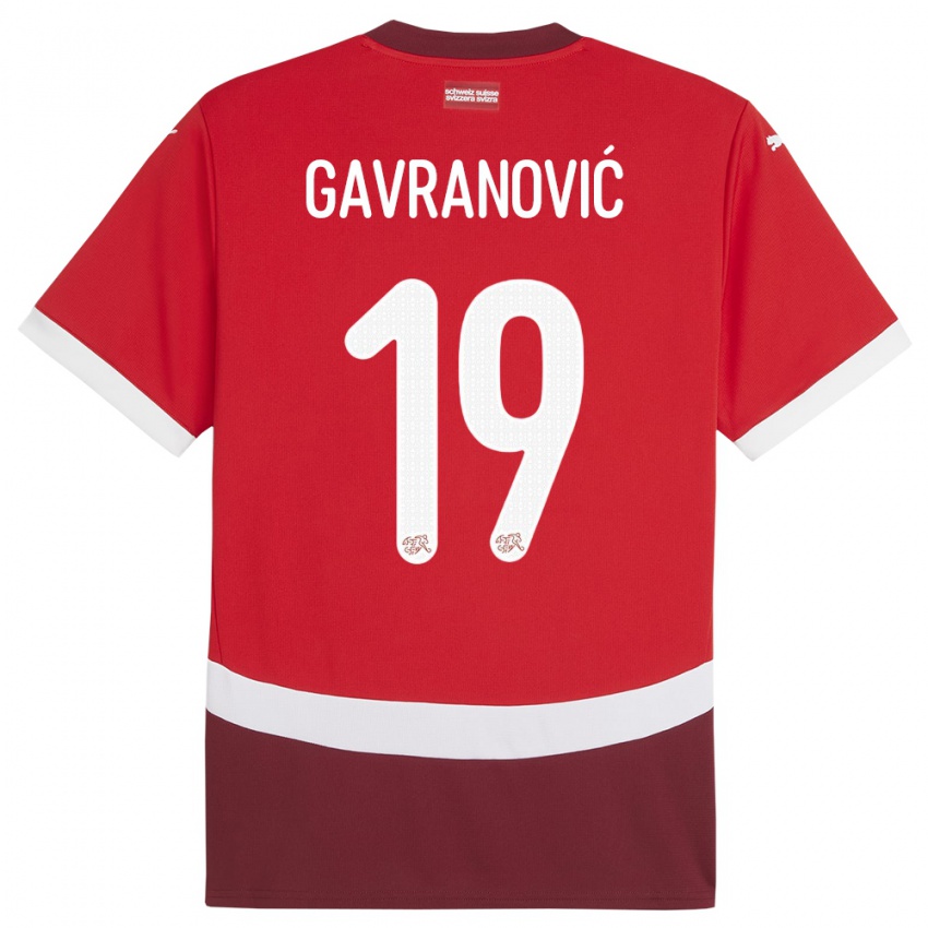 Niño Camiseta Suiza Mario Gavranovic #19 Rojo 1ª Equipación 24-26 La Camisa Perú