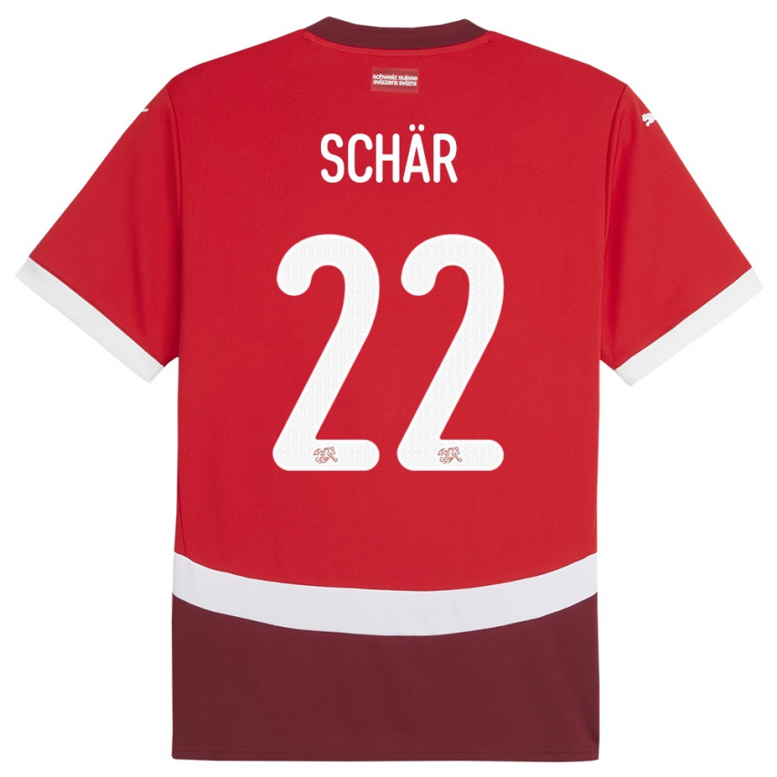 Niño Camiseta Suiza Fabian Schar #22 Rojo 1ª Equipación 24-26 La Camisa Perú