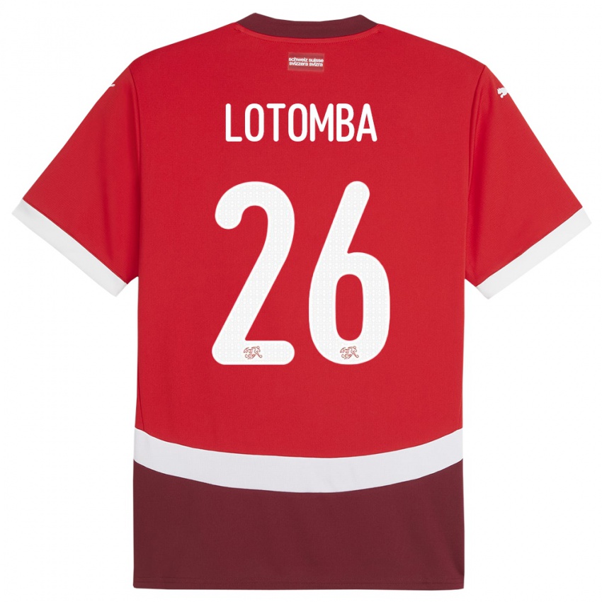 Niño Camiseta Suiza Jordan Lotomba #26 Rojo 1ª Equipación 24-26 La Camisa Perú