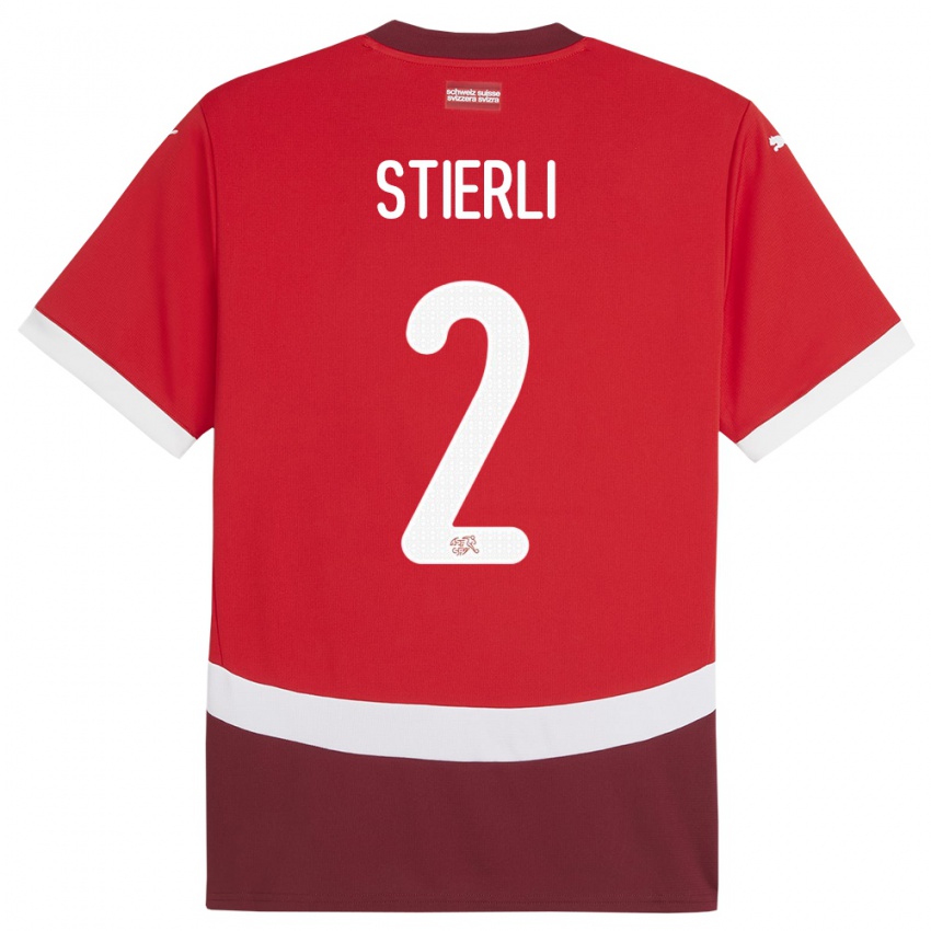 Niño Camiseta Suiza Julia Stierli #2 Rojo 1ª Equipación 24-26 La Camisa Perú