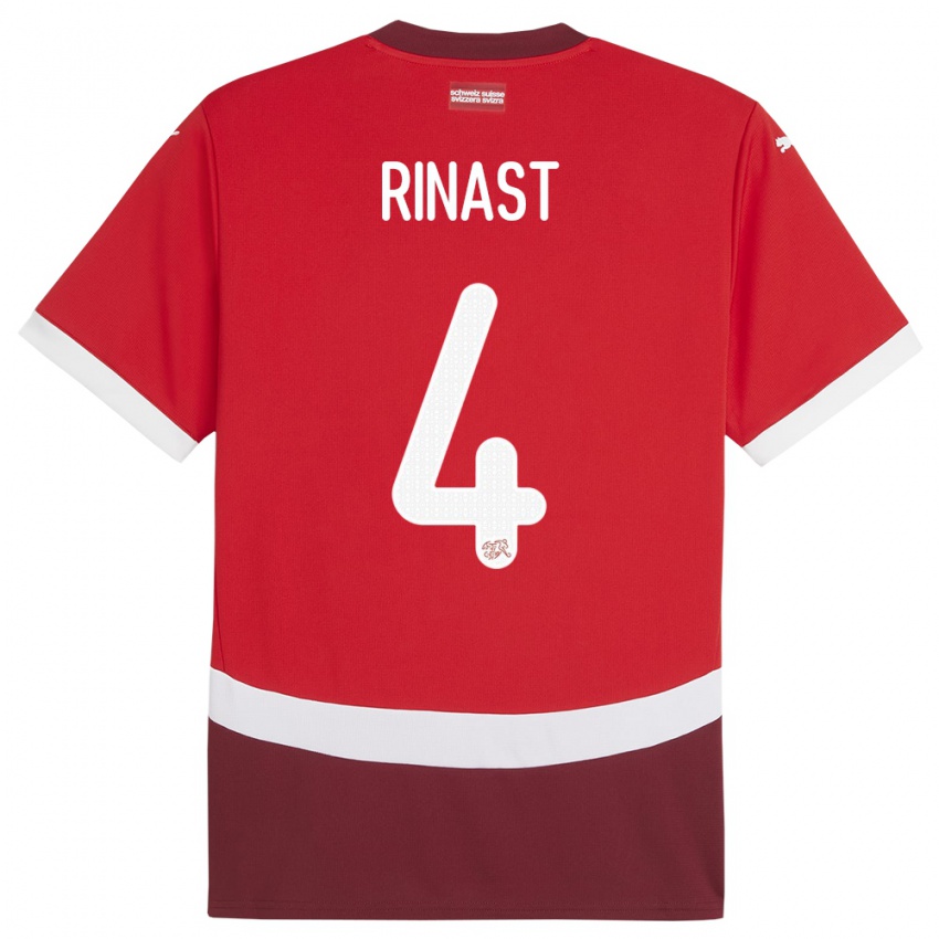 Niño Camiseta Suiza Rachel Rinast #4 Rojo 1ª Equipación 24-26 La Camisa Perú