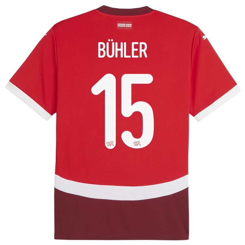 Niño Camiseta Suiza Luana Buhler #15 Rojo 1ª Equipación 24-26 La Camisa Perú