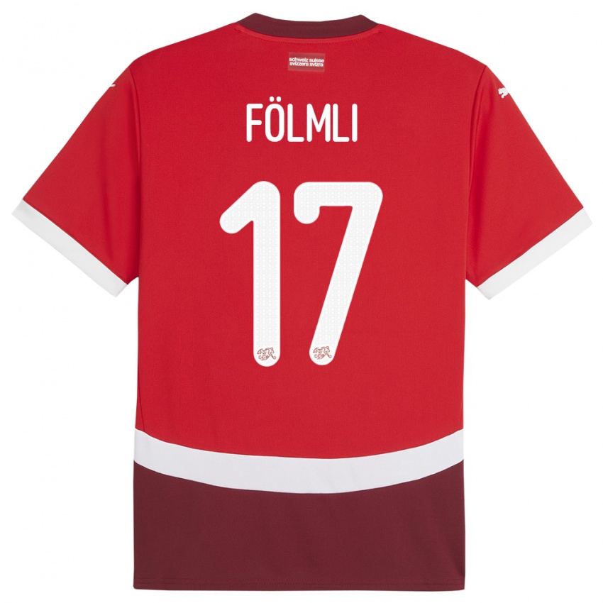 Niño Camiseta Suiza Svenja Folmli #17 Rojo 1ª Equipación 24-26 La Camisa Perú