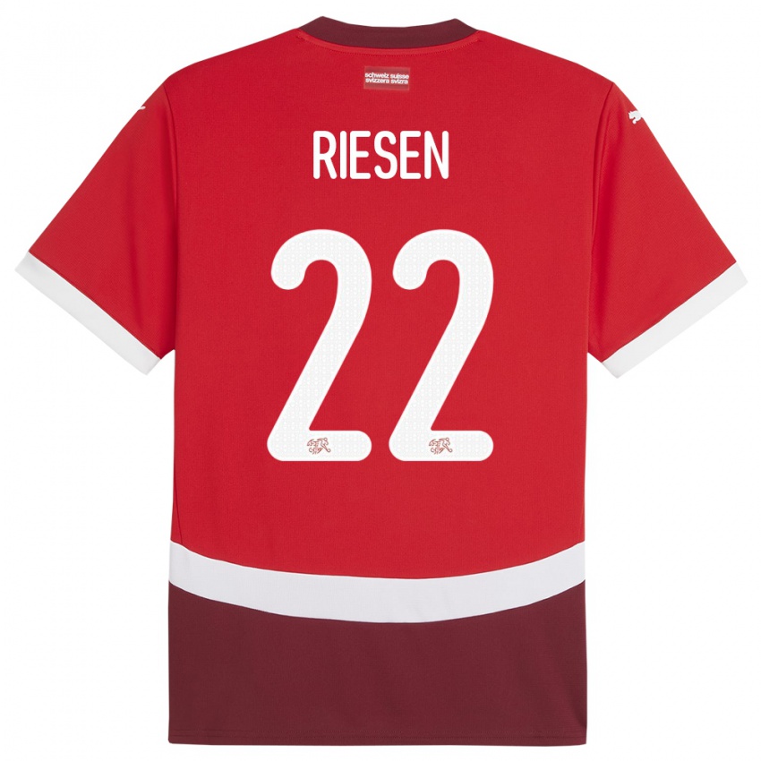 Niño Camiseta Suiza Nadine Riesen #22 Rojo 1ª Equipación 24-26 La Camisa Perú