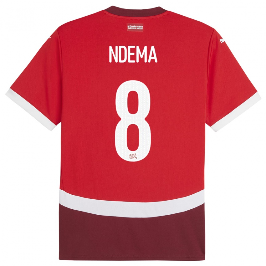 Niño Camiseta Suiza Lois Ndema #8 Rojo 1ª Equipación 24-26 La Camisa Perú