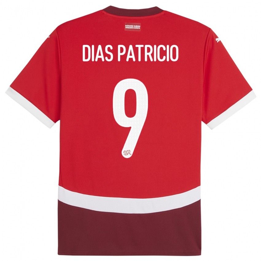 Niño Camiseta Suiza Alexandre Dias Patricio #9 Rojo 1ª Equipación 24-26 La Camisa Perú