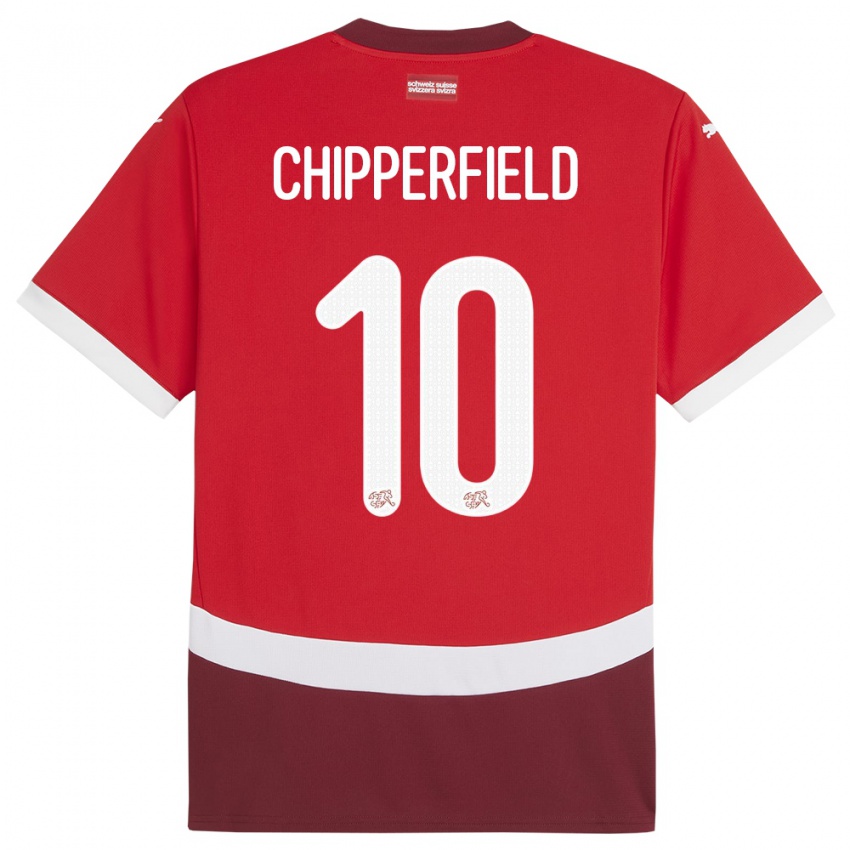 Niño Camiseta Suiza Liam Chipperfield #10 Rojo 1ª Equipación 24-26 La Camisa Perú