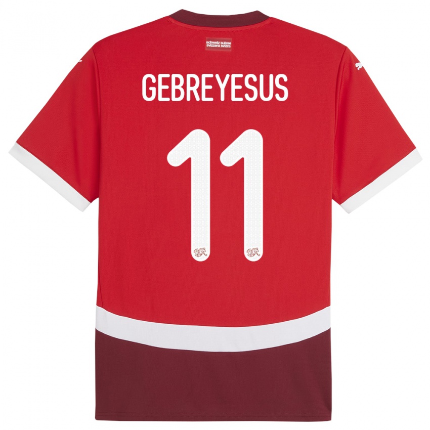 Niño Camiseta Suiza Esey Gebreyesus #11 Rojo 1ª Equipación 24-26 La Camisa Perú