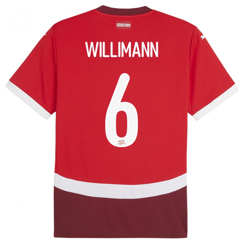 Niño Camiseta Suiza Mauricio Willimann #6 Rojo 1ª Equipación 24-26 La Camisa Perú