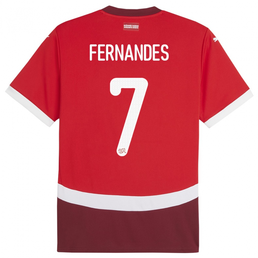 Niño Camiseta Suiza Ruben Fernandes #7 Rojo 1ª Equipación 24-26 La Camisa Perú