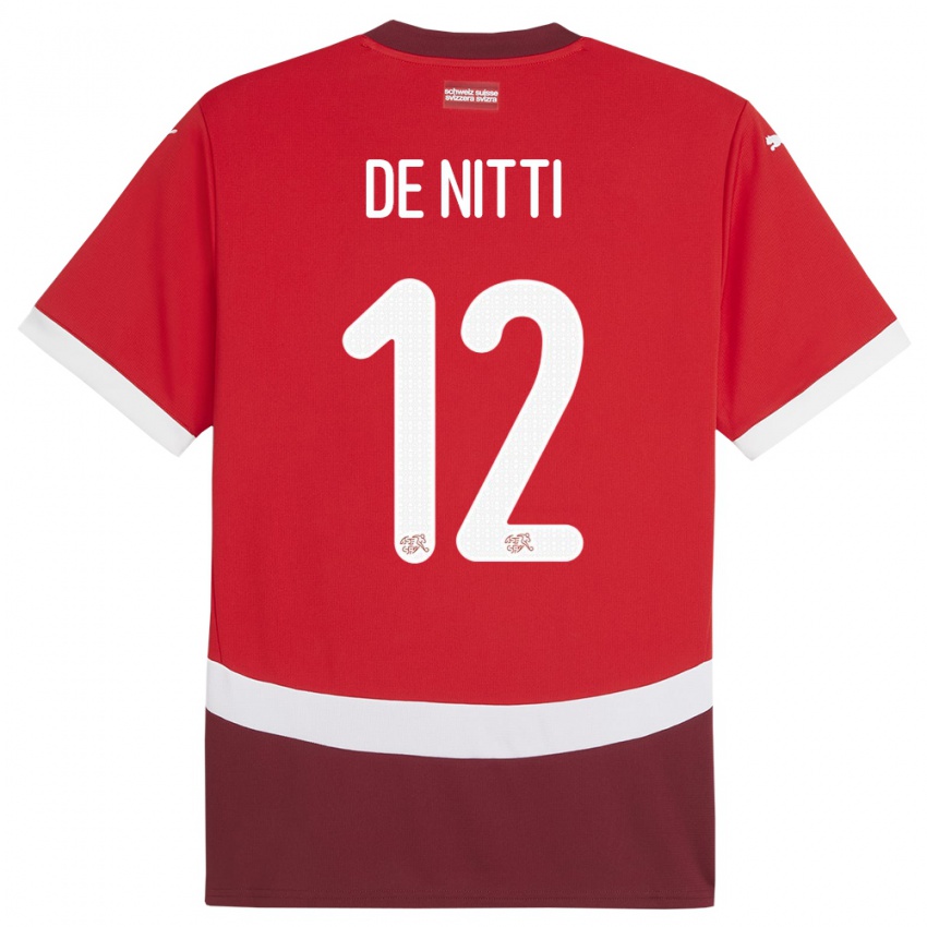 Niño Camiseta Suiza Gianni De Nitti #12 Rojo 1ª Equipación 24-26 La Camisa Perú