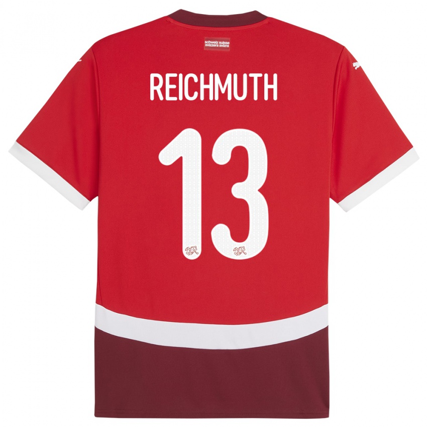 Niño Camiseta Suiza Miguel Reichmuth #13 Rojo 1ª Equipación 24-26 La Camisa Perú