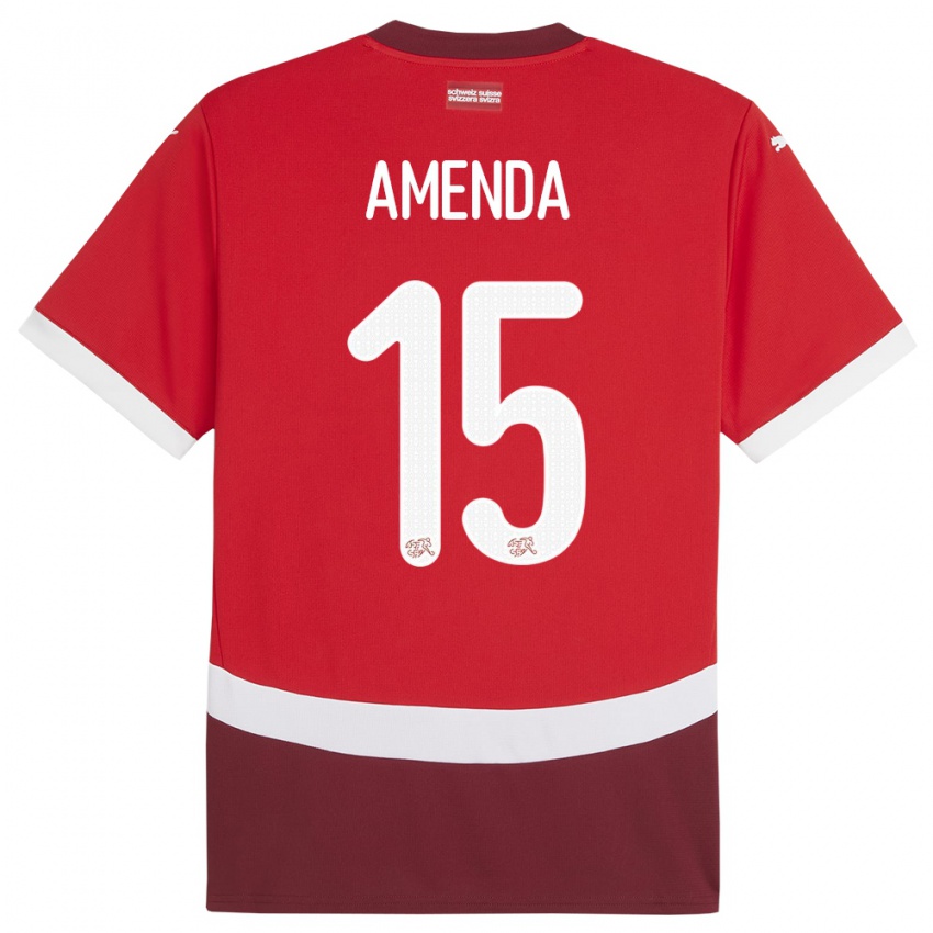 Niño Camiseta Suiza Aurele Amenda #15 Rojo 1ª Equipación 24-26 La Camisa Perú