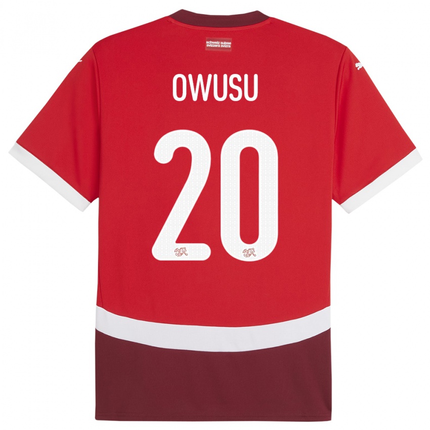 Niño Camiseta Suiza Tyron Owusu #20 Rojo 1ª Equipación 24-26 La Camisa Perú