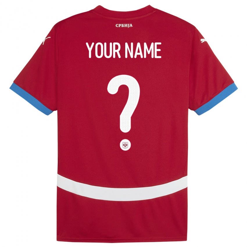 Niño Camiseta Serbia Su Nombre #0 Rojo 1ª Equipación 24-26 La Camisa Perú