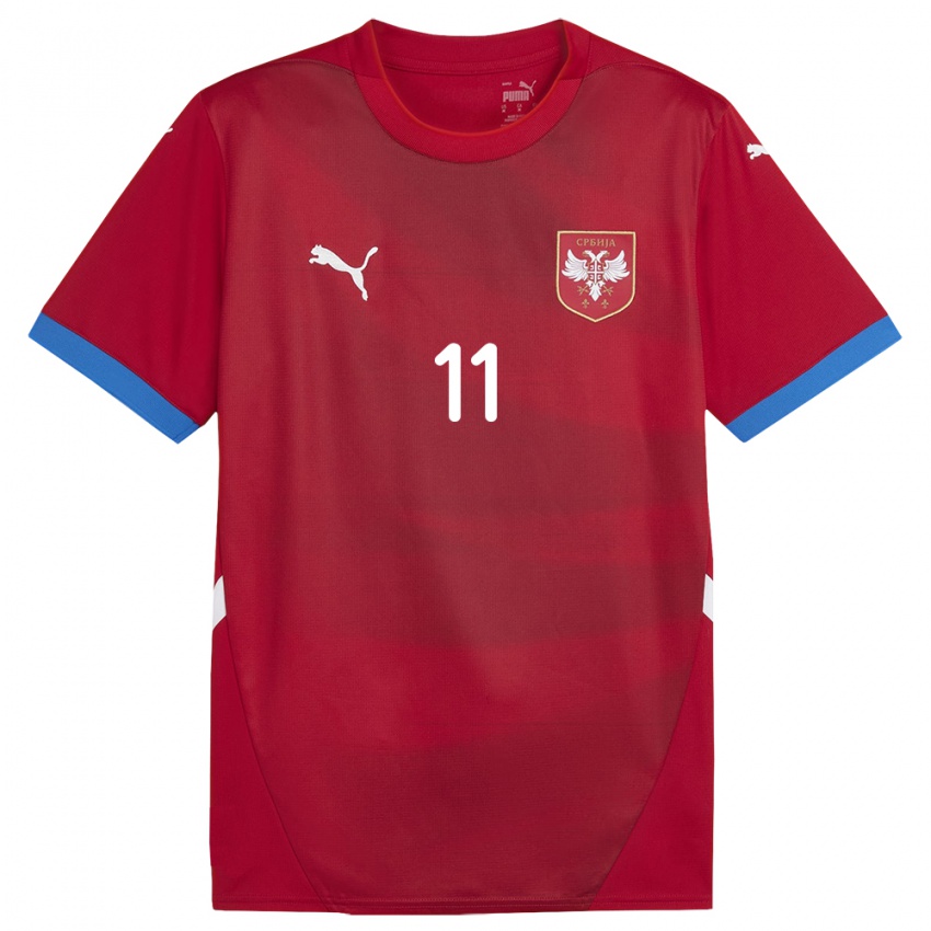 Niño Camiseta Serbia Filip Kostic #11 Rojo 1ª Equipación 24-26 La Camisa Perú