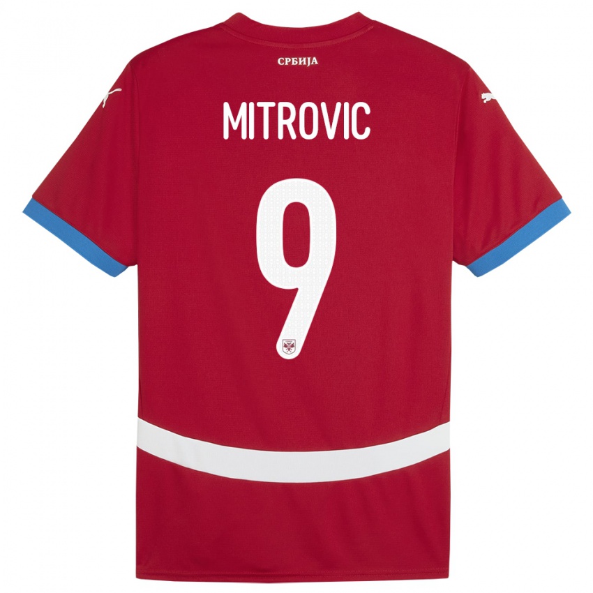 Niño Camiseta Serbia Aleksandar Mitrovic #9 Rojo 1ª Equipación 24-26 La Camisa Perú