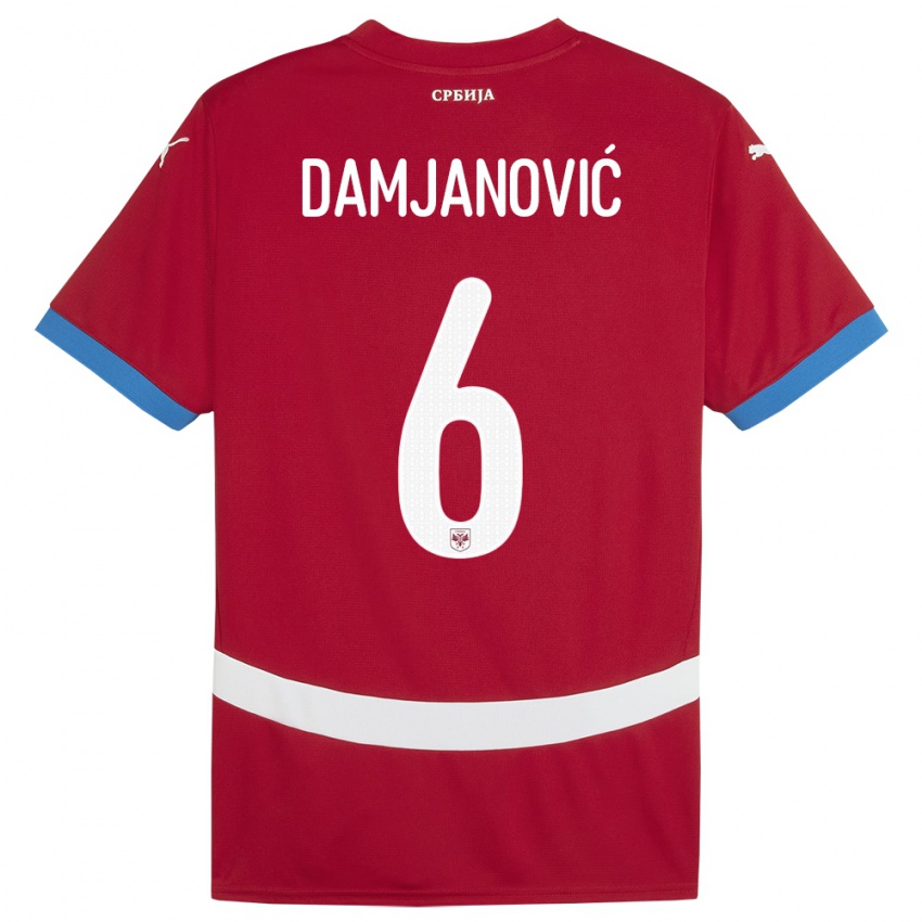 Niño Camiseta Serbia Nevena Damjanovic #6 Rojo 1ª Equipación 24-26 La Camisa Perú