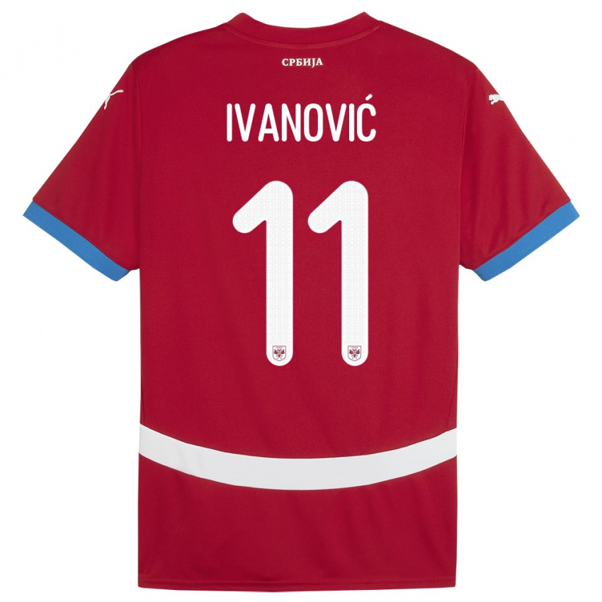 Niño Camiseta Serbia Miljana Ivanovic #11 Rojo 1ª Equipación 24-26 La Camisa Perú